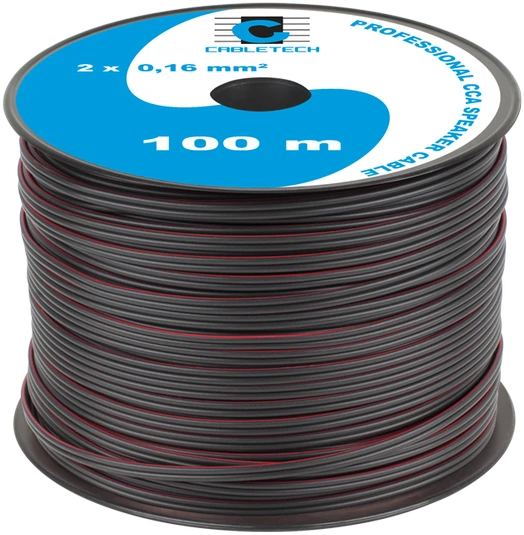 Cabletech Laidas kolonėlėms 2x0.16mm² juodas/raudonas, laidininkas CCA (variuotas aliuminis)