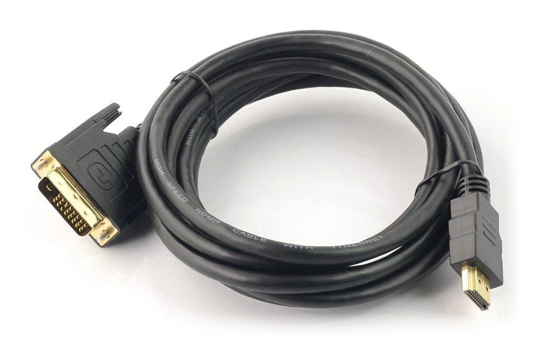 Juodas HDMI į DVI-D kabelis, 1.8m