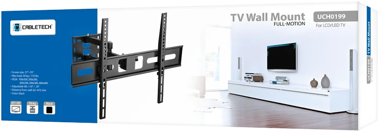 Cabletech Universalus sieninis laikiklis LED televizoriui (37-70") vertikaliai ir horizontaliai reguliuoti