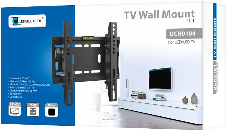 Cabletech Laikiklis sieninis pakreipiamas TV 23-42" (maks. 50kg)