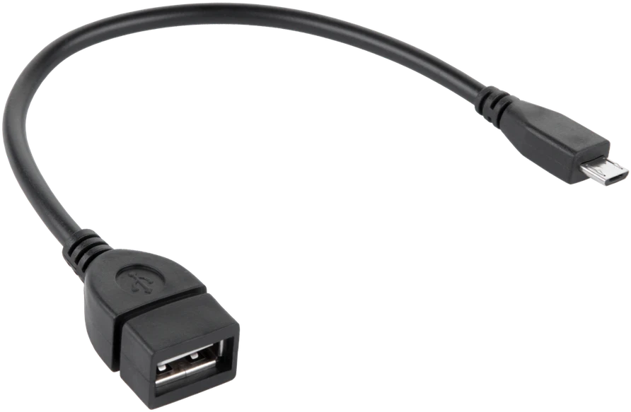 Cabletech Kabelis USB A lizdas - micro USB kištukas 15 cm OTG laidas
