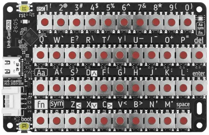 CardKB2 – miniatiūrinė klaviatūra su ESP32-C61HF4 – įrenginio išplėtimo modulis, skirtas M5Stack