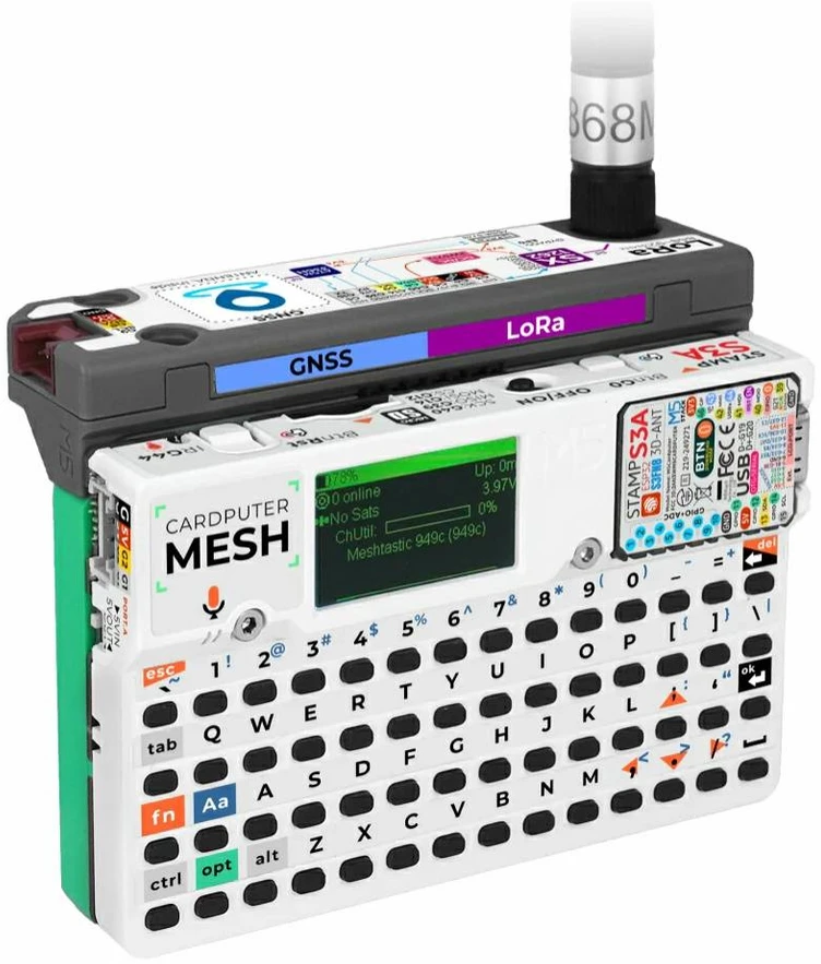 Cardputer Mesh rinkinys, skirtas Meshtastic – nešiojamam LoRa Mesh kompiuteriui su GPS – M5Stamp S3A – ESP32-S3FN8 – M5Stack K152
