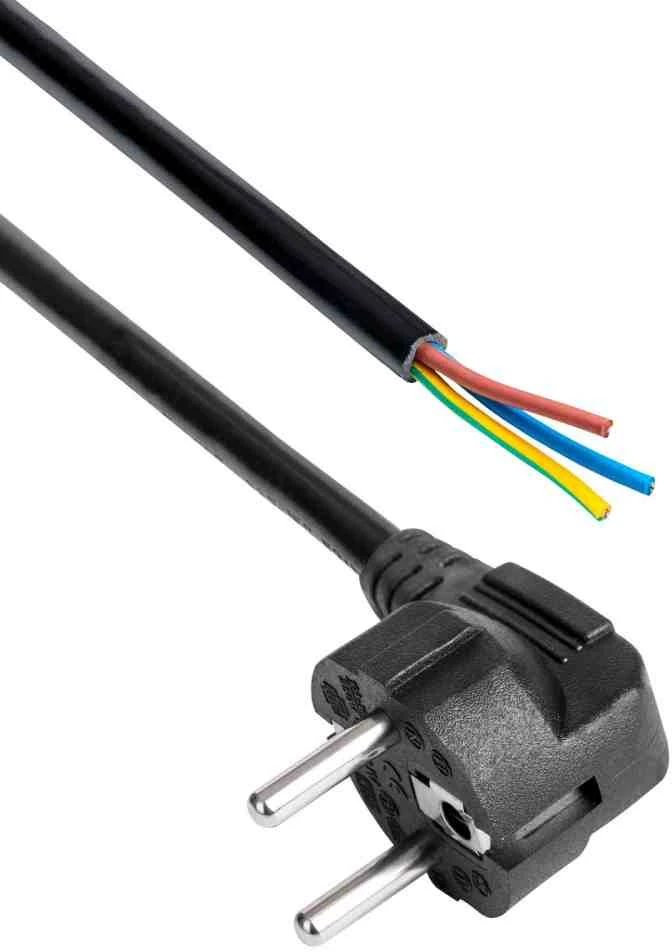 CEE 7/7 maitinimo laidas - neizoliuotas - 1.5 m - Akyga AK-OT-01A