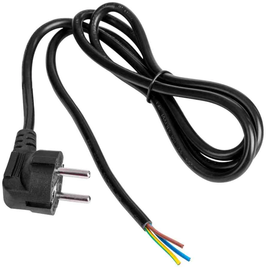 CEE 7/7 maitinimo laidas - neizoliuotas - 1.5 m - Akyga AK-OT-01A
