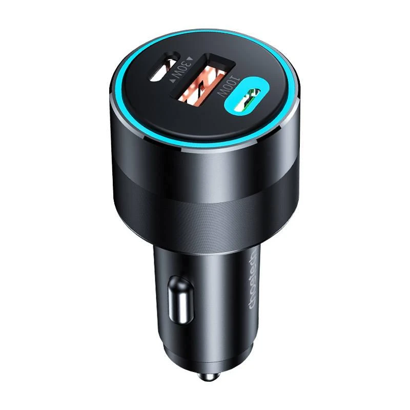Choetech TC0011 automobilinis įkroviklis 130W 2x USB C 1x USB A - juodas