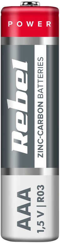 Cinko-anglies baterijos REBEL R03 4 vnt./bl