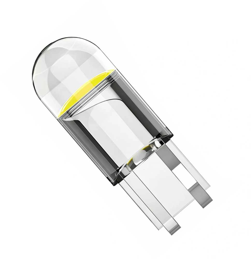 COB LED lemputė W5W T10 12V - geltona - T10 HPC 360 sferinė - techninė
