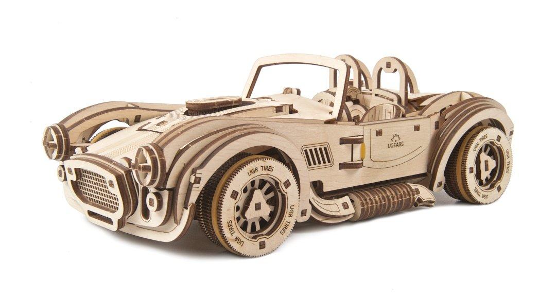 Cobra Drift Racking Car - lenktyninis automobilis - mechaninis sulankstomas modelis - fanera - 370 elementų - Ugearsmodels