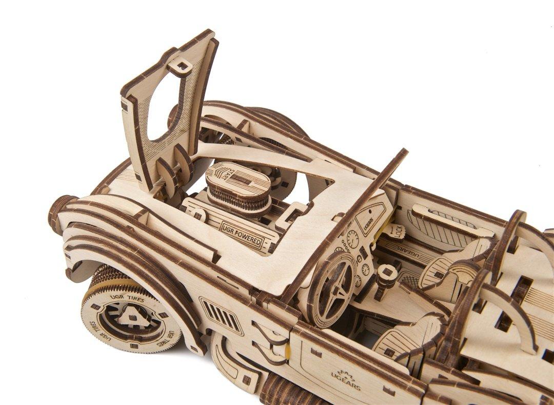 Cobra Drift Racking Car - lenktyninis automobilis - mechaninis sulankstomas modelis - fanera - 370 elementų - Ugearsmodels