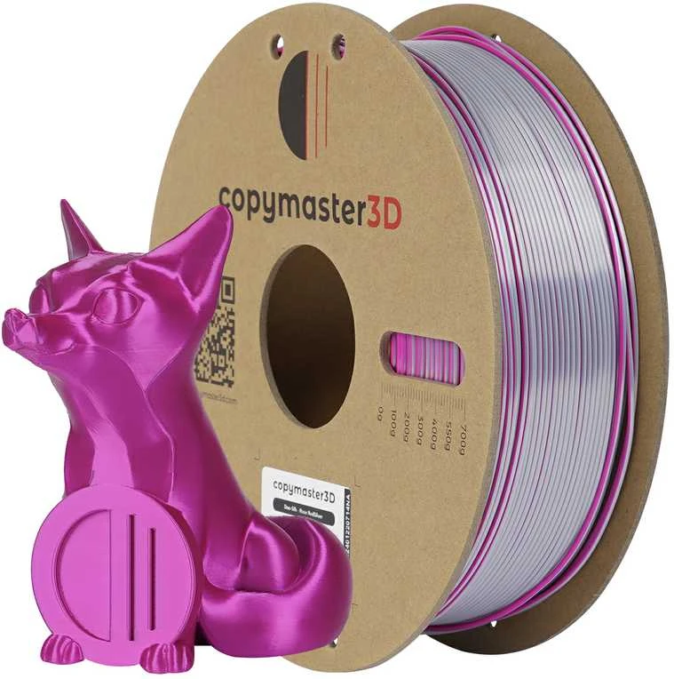 Copymaster3D Duo-Silk 1.75mm 1kg Rose Raudona/Sidabrinis