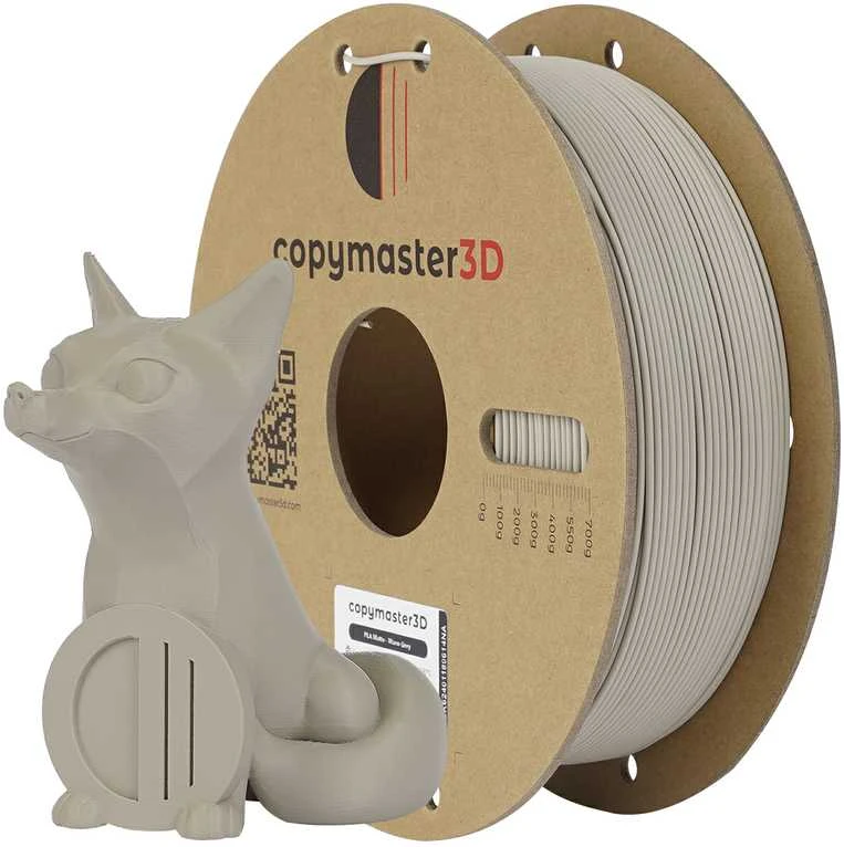 Copymaster3D PLA matinis 1.75mm 1kg Warm Pilkas
