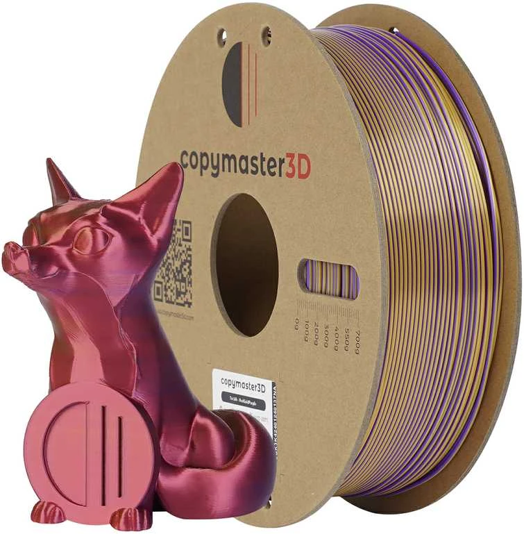 Copymaster3D Tri-Silk 1.75mm 1kg - Raudona/Gold/Violetinė