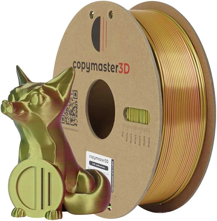 Copymaster3D Tri-Silk 1.75mm 1kg - Gold/Sidabrinis/Copper