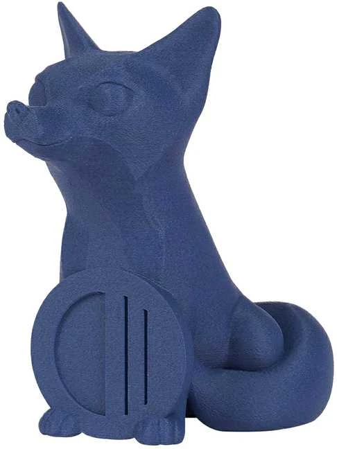 3D atspausdinta melsva lapės figūrėlė