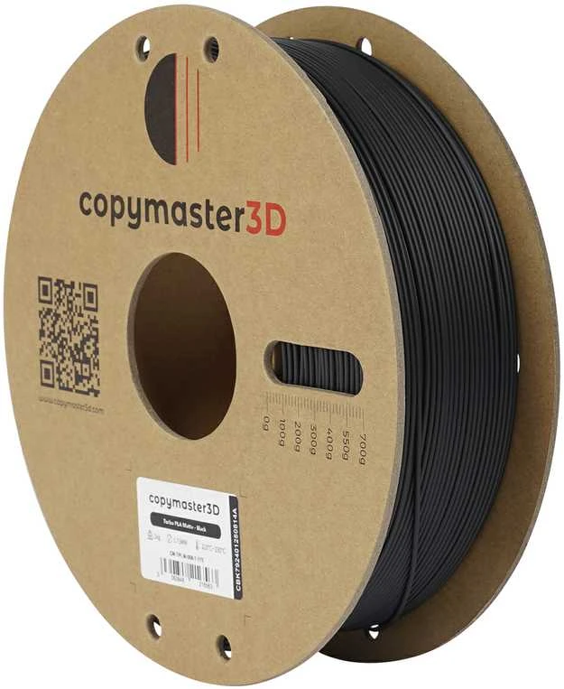Copymaster3D juodas matinis PLA plastikas ant ritės