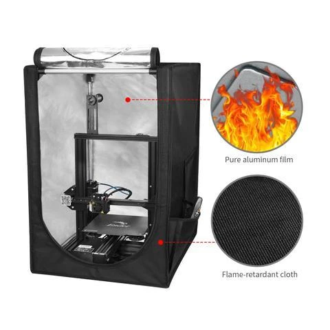 Creality 3D spausdintuvo korpusas su techninėmis detalėmis