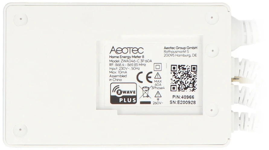 AEOTEC namų energijos skaitiklis 8 - trys gnybtai 60A, Z-Wave