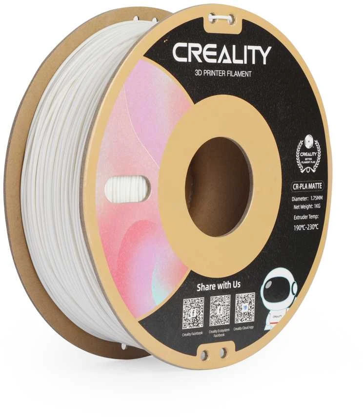 Creality CR-PLA Matte 1.75mm ritė su techniniais parametrais