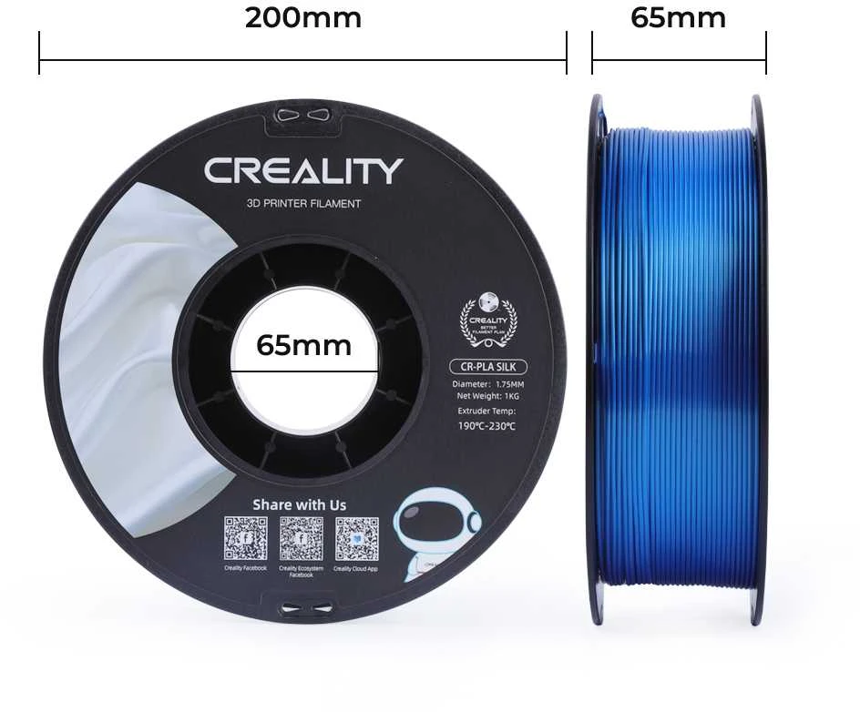 Creality CR-PLA Silk - 1.75mm - 1kg - Auksinis/Sidabrinis