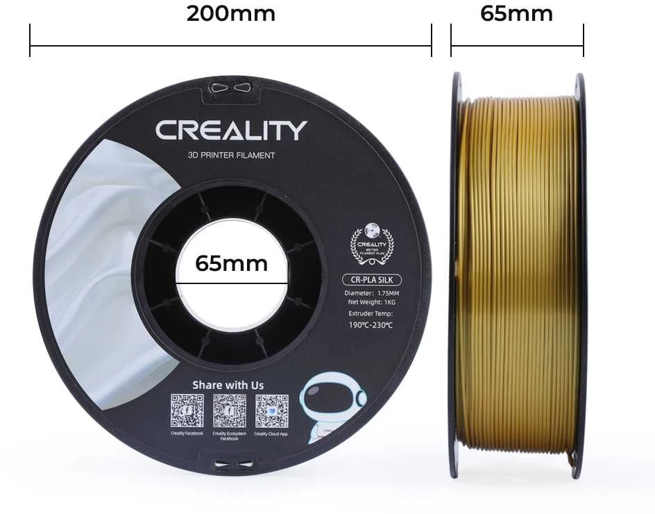 Creality CR-PLA Silk - 1.75mm - 1kg - Geltonas/Mėlynas