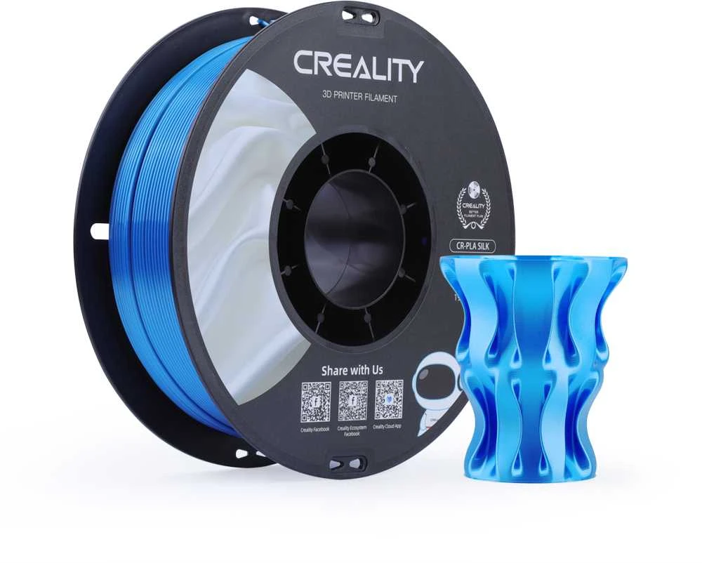 Creality CR-PLA Silk mėlynas siūlas su pavyzdžiu