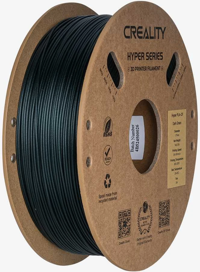 Creality 1.75mm tamsiai žalias PLA-CF siūlas