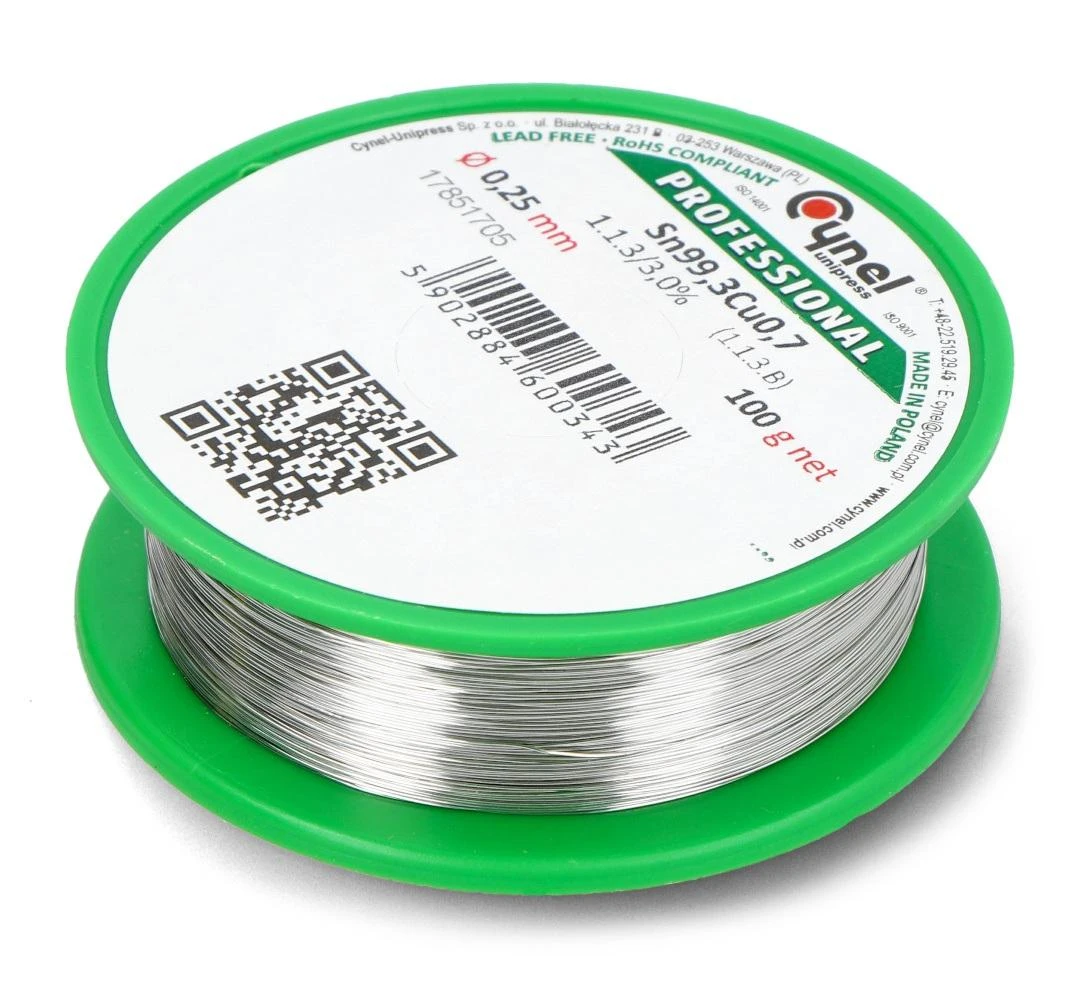 Lydmetalis Cynel LC99.3 100g/0.25mm - be švino
