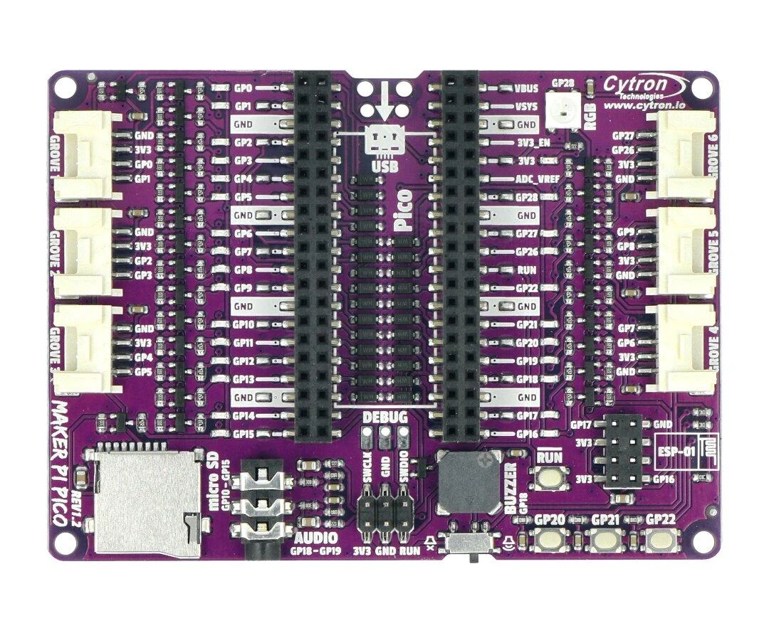 Cytron Maker Pi Pico plokštė su Grove jungtimis