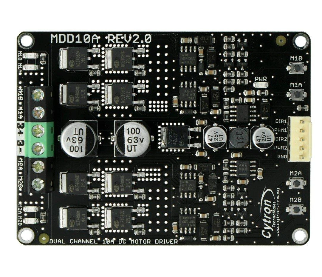 Cytron MDD10A - dviejų kanalų 30V/10A variklio valdiklis