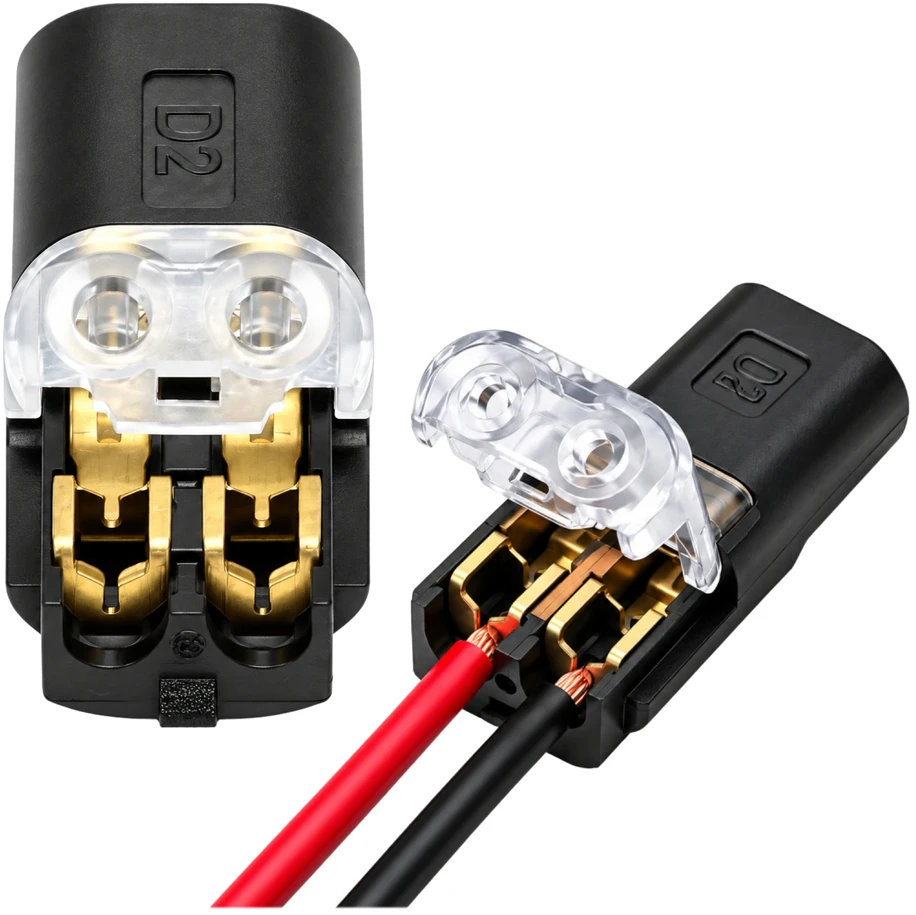D2 greito prijungimo jungtis, užspaudžiama, 2 kontaktų elektros jungtis, kabelio jungtis, 12 vnt