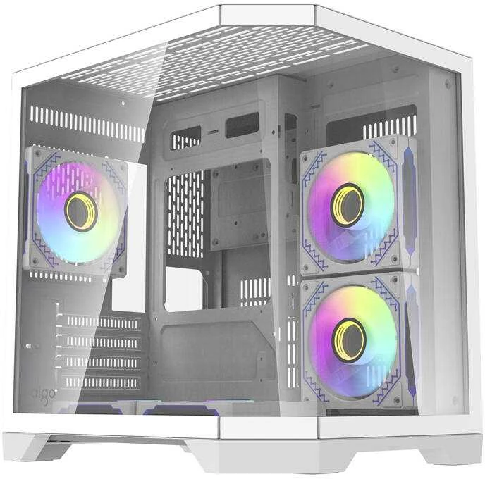 Darkflash Darflash FT350 kompiuterio dėklas + 5 aRGB ventiliatoriai (balti)