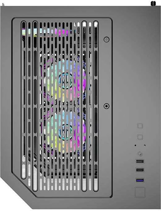 Darkflash Darflash FT350 kompiuterio dėklas + 5 aRGB ventiliatoriai (juodi)
