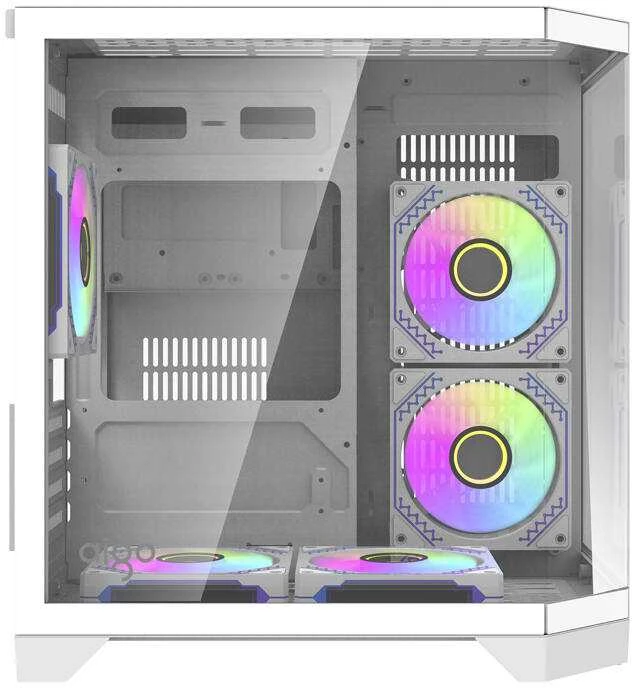 Darkflash Darflash FT350 kompiuterio dėklas + 5 aRGB ventiliatoriai (balti)