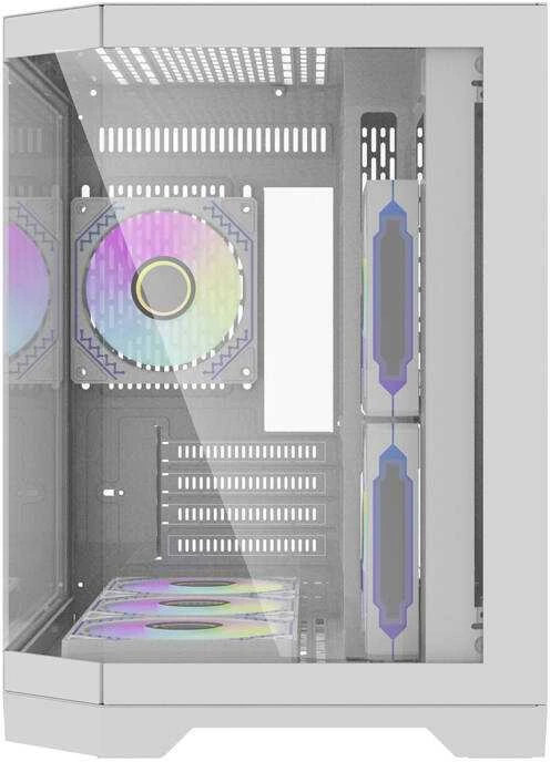 Darkflash Darflash FT418 kompiuterio dėklas + 6 aRGB ventiliatoriai (balti)
