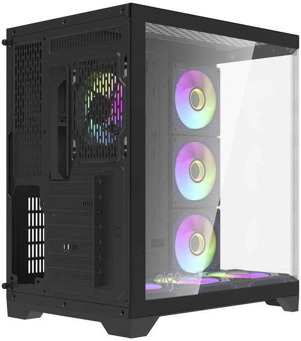 Darkflash Darflash FT418 PRO kompiuterio dėklas + 7 aRGB ventiliatoriai (juodi)