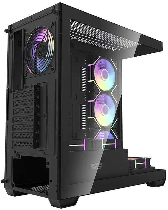 Darkflash DS900 kompiuterio dėklas + 7 ARGB ventiliatoriai - juodas