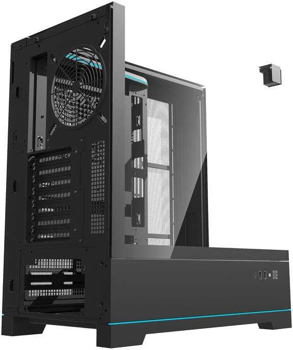 Darkflash DY450 kompiuterio dėklas be ventiliatorių (juodas)
