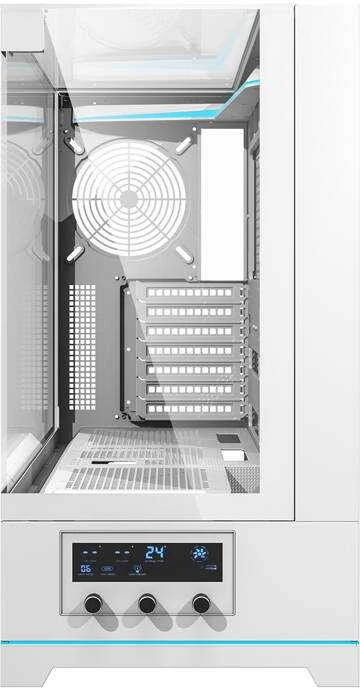 Darkflash DY450 kompiuterio dėklas be ventiliatorių (baltas)
