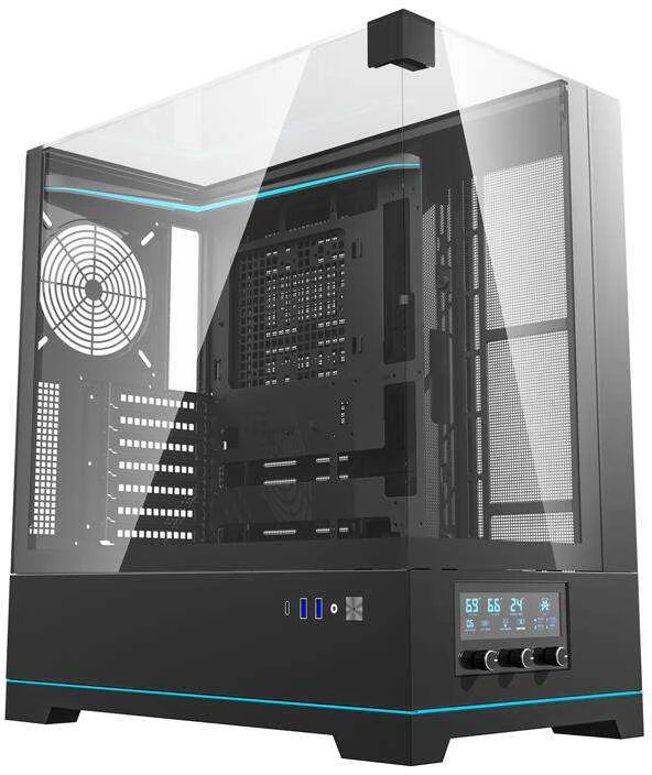 Darkflash DY450 kompiuterio dėklas be ventiliatorių (juodas)