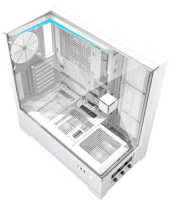 Darkflash DY450 kompiuterio dėklas be ventiliatorių (baltas)
