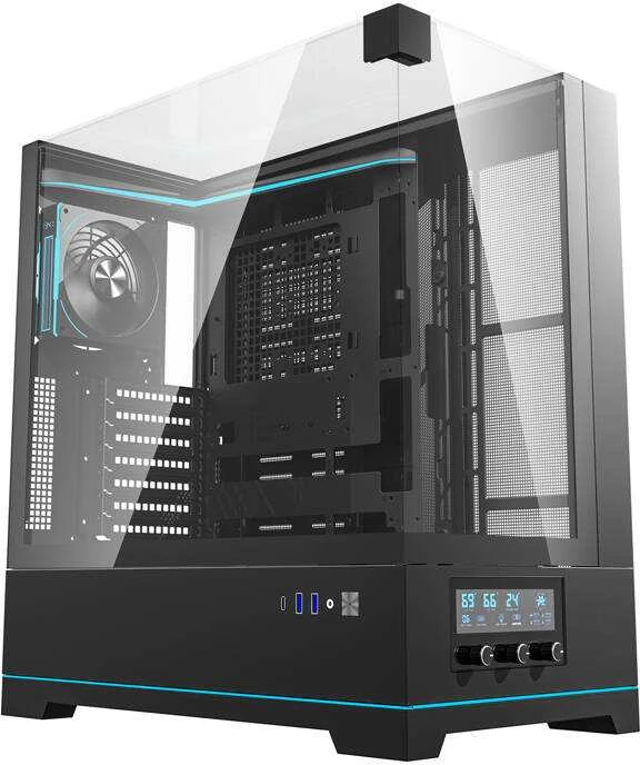 Darkflash DY450 PRO kompiuterio dėklas + ventiliatorius (juodas)