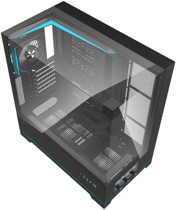 Darkflash DY450 PRO kompiuterio dėklas + ventiliatorius (juodas)