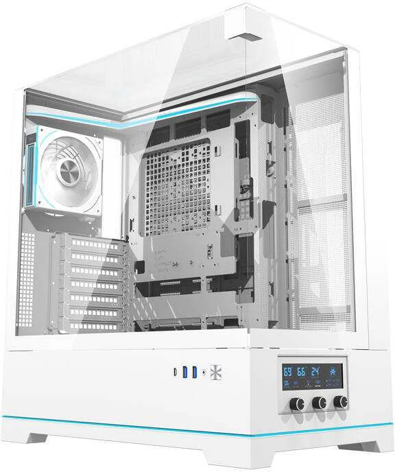 Darkflash DY450 PRO kompiuterio dėklas su ventiliatoriumi (baltas)