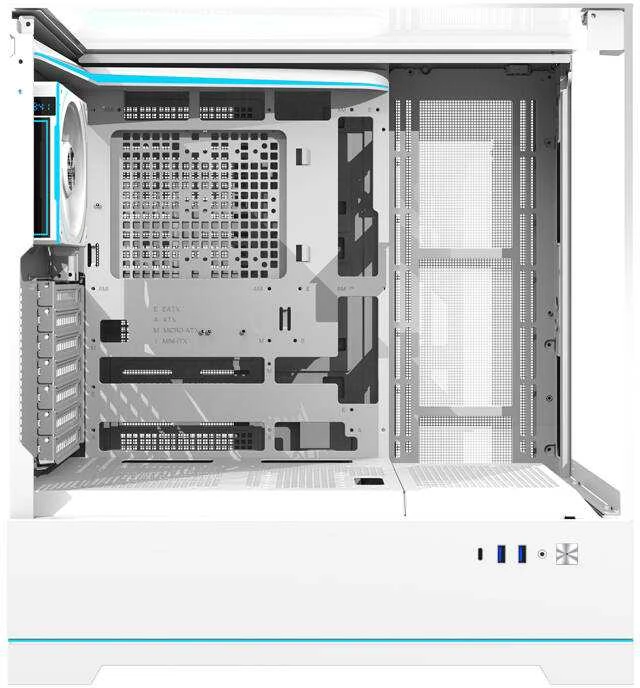 Darkflash DY450 PRO kompiuterio dėklas su ventiliatoriumi (baltas)