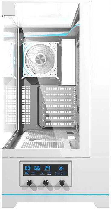 Darkflash DY450 PRO kompiuterio dėklas su ventiliatoriumi (baltas)