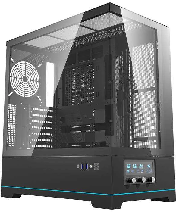 Darkflash DY451 kompiuterio dėklas be ventiliatorių (juodas)