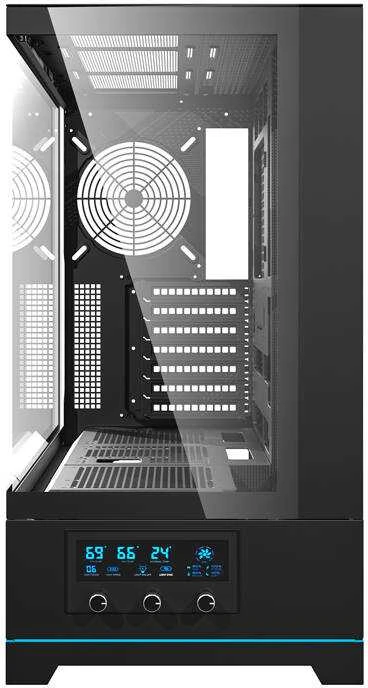 Darkflash DY451 kompiuterio dėklas be ventiliatorių (juodas)