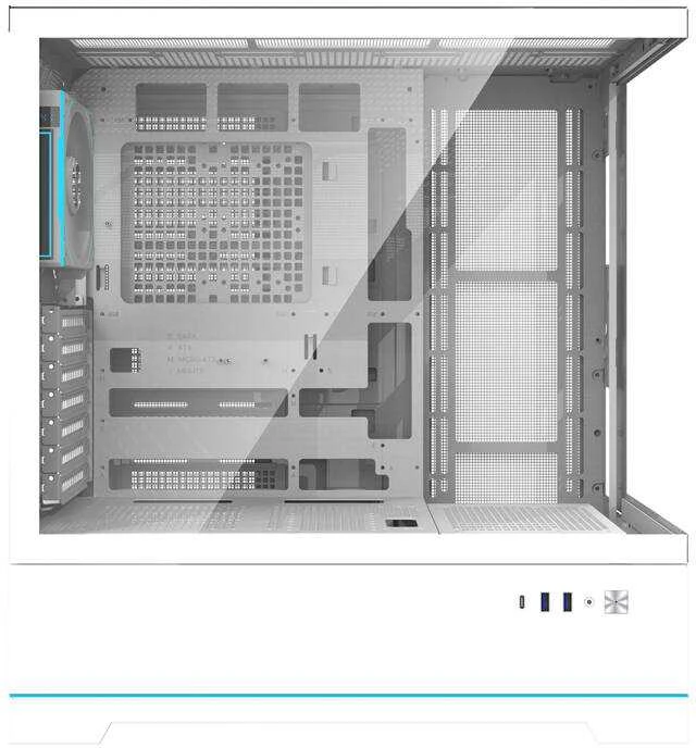 Darkflash DY451 PRO kompiuterio dėklas su ventiliatoriumi (baltas)