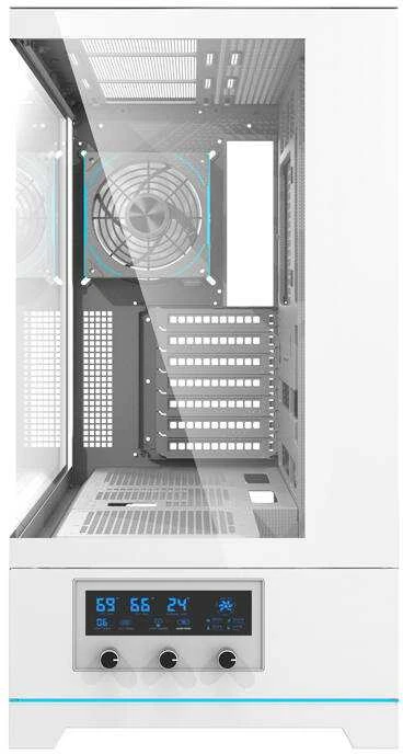 Darkflash DY451 PRO kompiuterio dėklas su ventiliatoriumi (baltas)